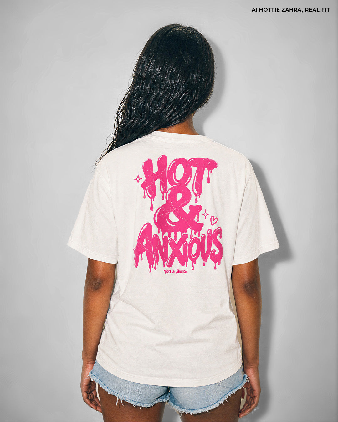 Oversized Tee - Hot & Anxious - Tees & Tension